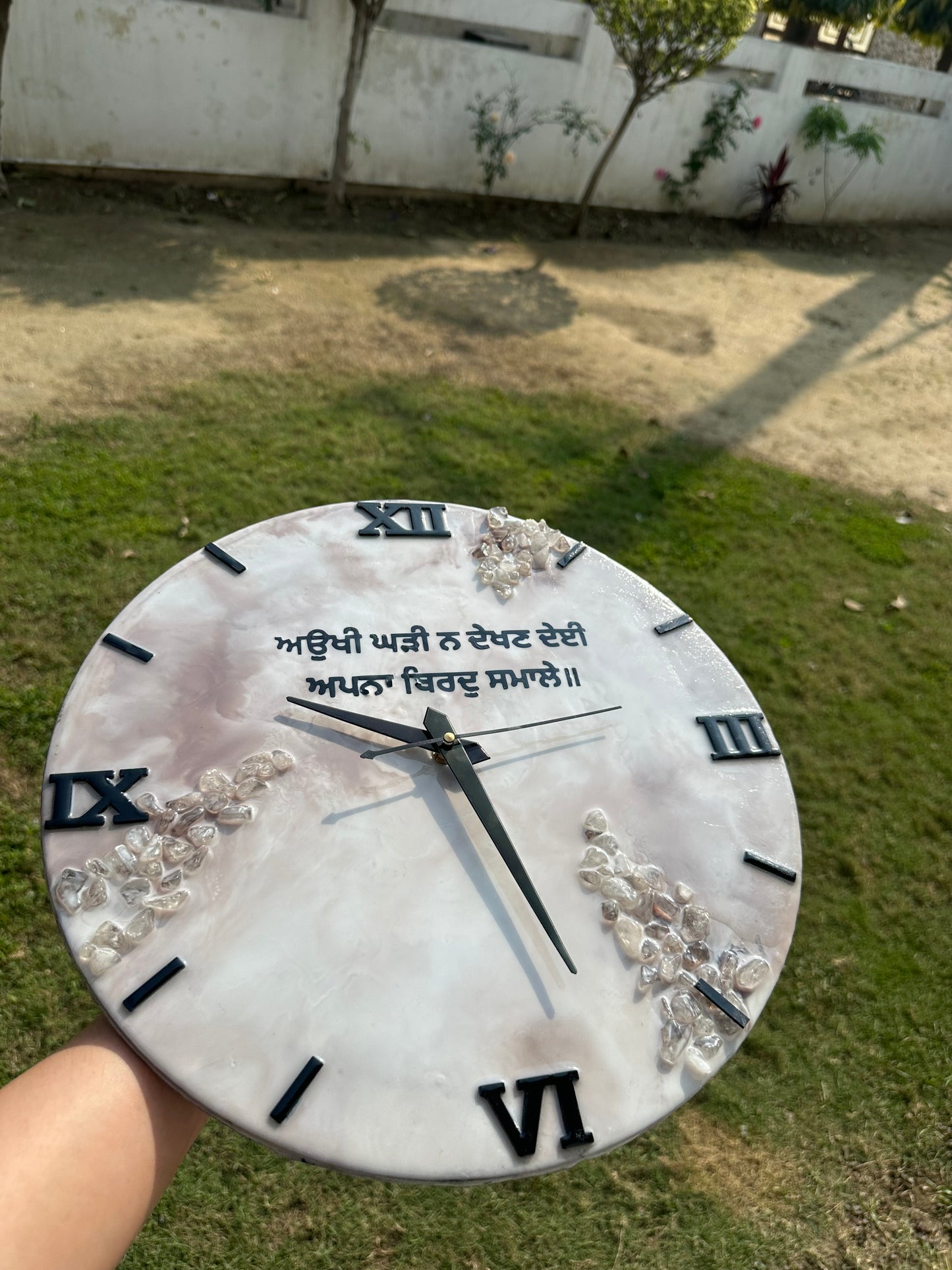 Gurbani Resin Wall Clock