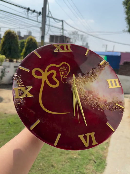 Handmade Sikh Symbol Clock